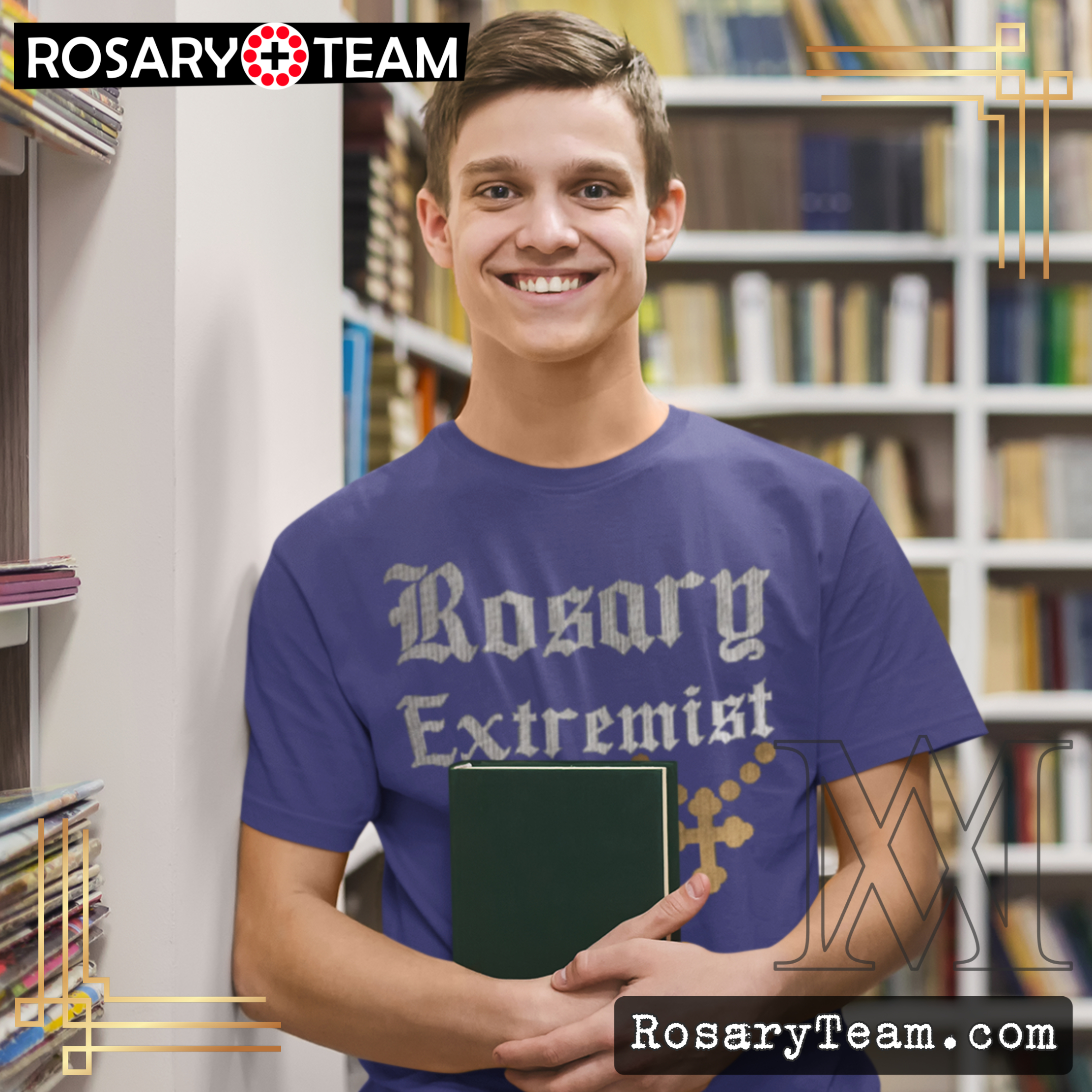 Holy Rosary Extremist #metallic #golden #silver Premium T-Shirt