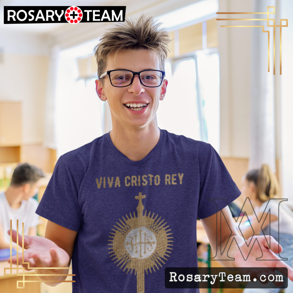 Eucharistic Viva Cristo Rey #Metallic #Gold #Silver Premium T-Shirt