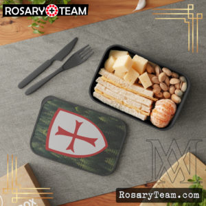 St George Shield PLA Bento Box with Band and Utensils Accessories Rosary.Team