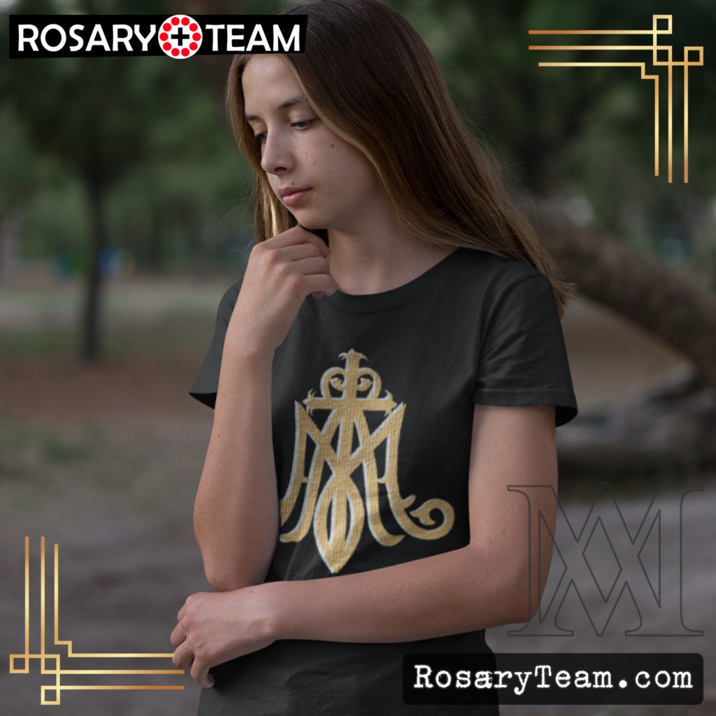 Marian Symbol #Gold Premium T-Shirt