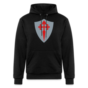 Silver Shield with St James Cross Champion Unisex Powerblend Hoodie Apparel Rosary.Team