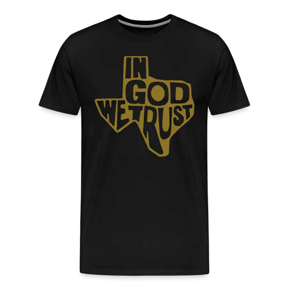 Texas Map - In God We Trust #Gold #Metallic Premium T-Shirt
