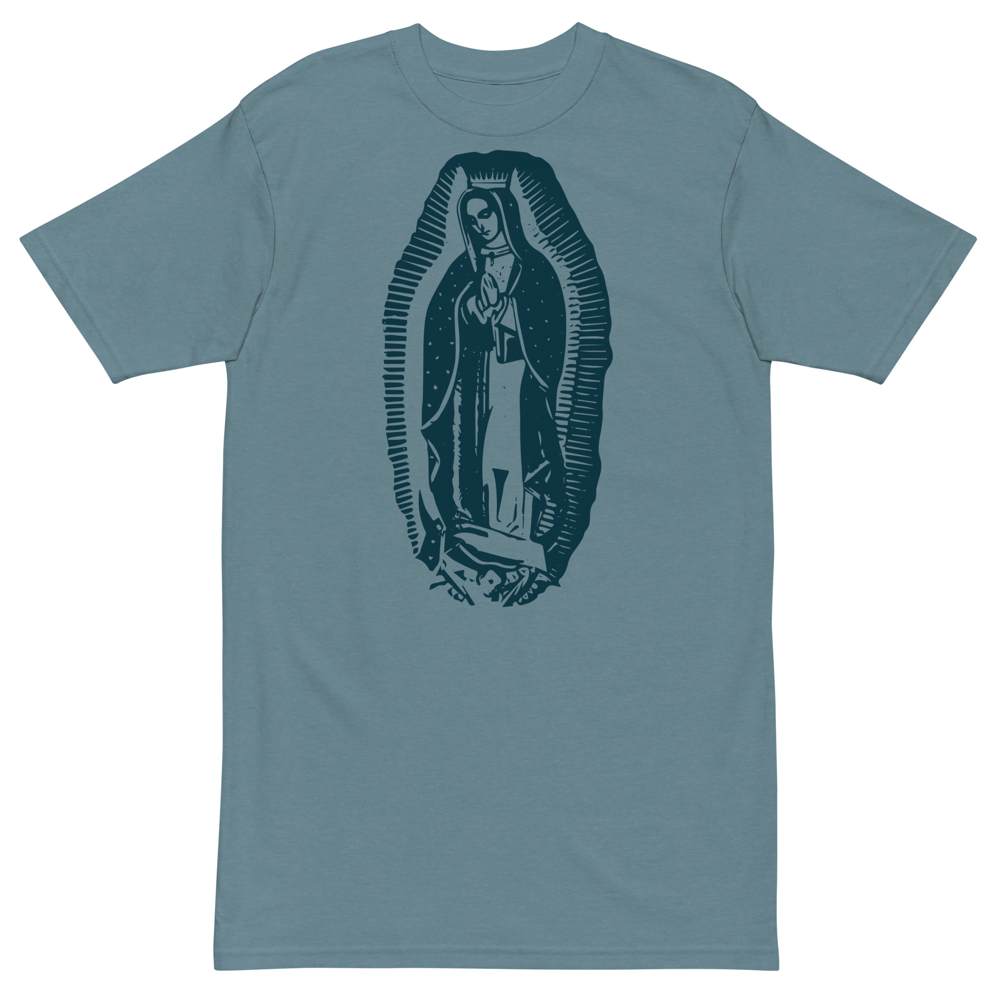 Our Lady of Guadalupe – premium heavyweight tee Apparel Rosary.Team