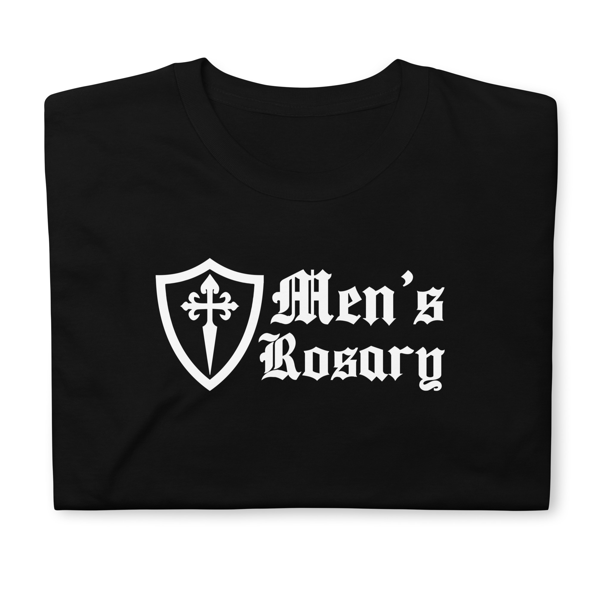 Men’s Rosary (Basic) with St James Cross Short-Sleeve Unisex T-Shirt Apparel Rosary.Team