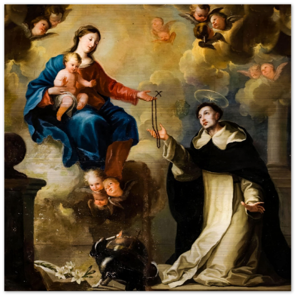 St Dominic Receiving the Rosary ✠ Brushed Aluminum Print
