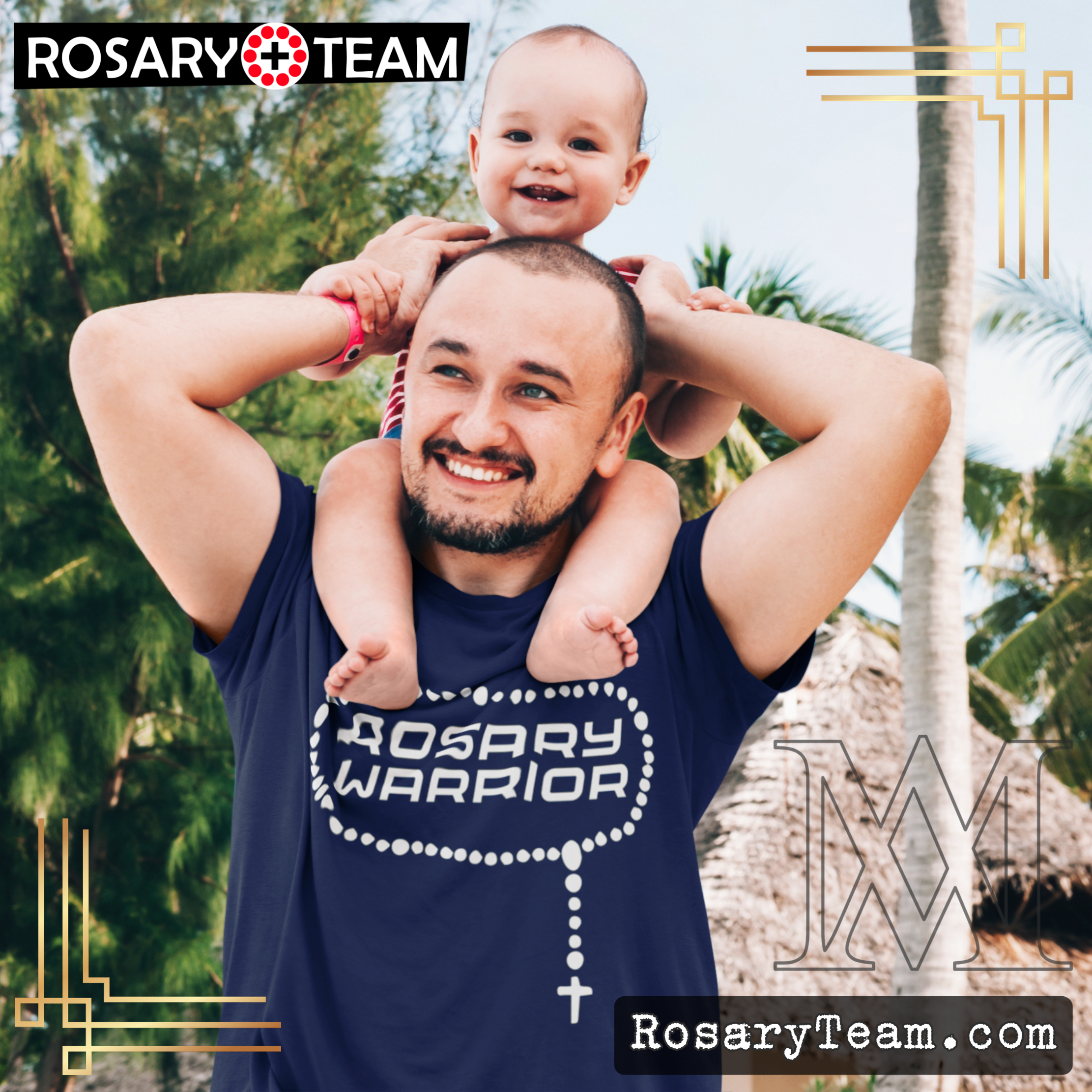 Rosary Warrior (Basic) Short-Sleeve Unisex T-Shirt Apparel Rosary.Team