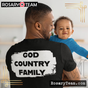 God Country Family Short-Sleeve Unisex T-Shirt Apparel Rosary.Team