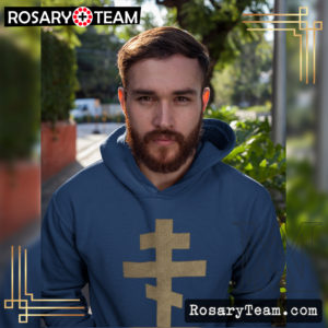 Russian Cross #Golden Champion Unisex Powerblend Hoodie Apparel Rosary.Team