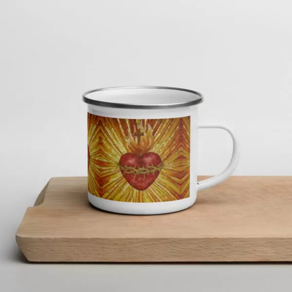 Sacred Heart Enamel Mug