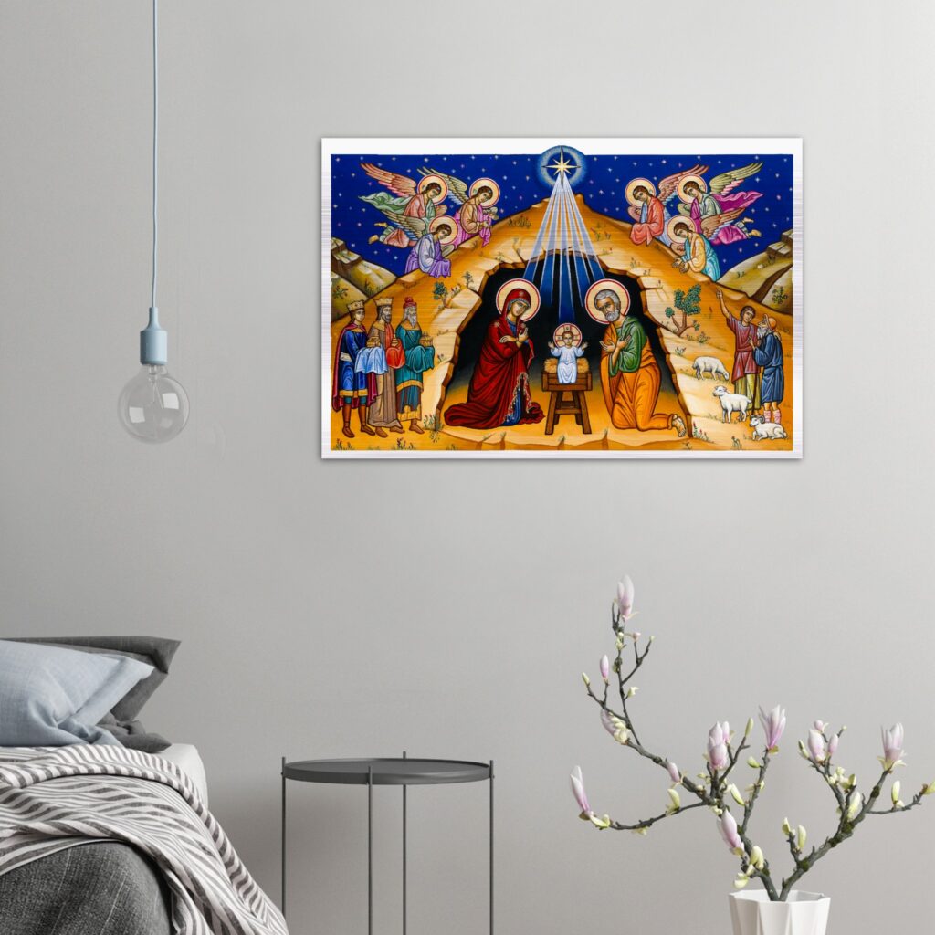 Nativity Icon – Brushed Aluminum Print