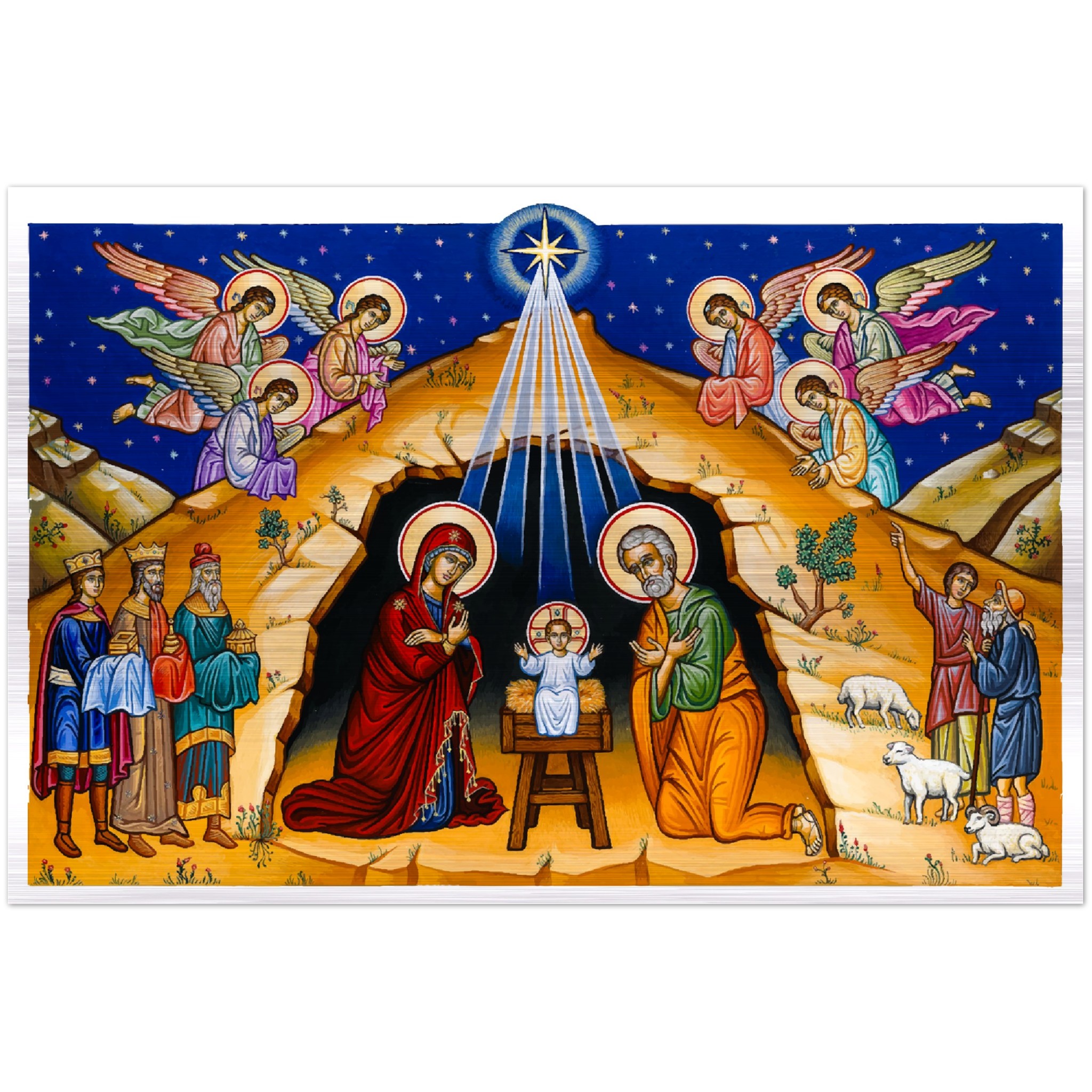 Nativity Icon - Brushed Aluminum Print