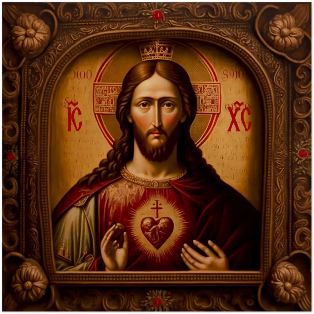 Jesus Christ the King of our Hearts ☩ Wood Print Icon