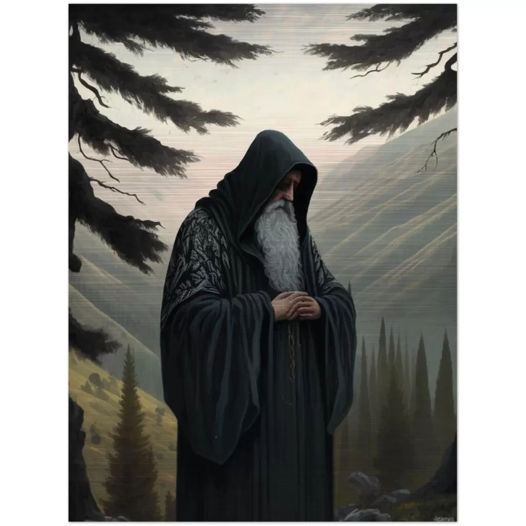 Saint Charbel, the amiable ✠ Brushed Aluminum Icon