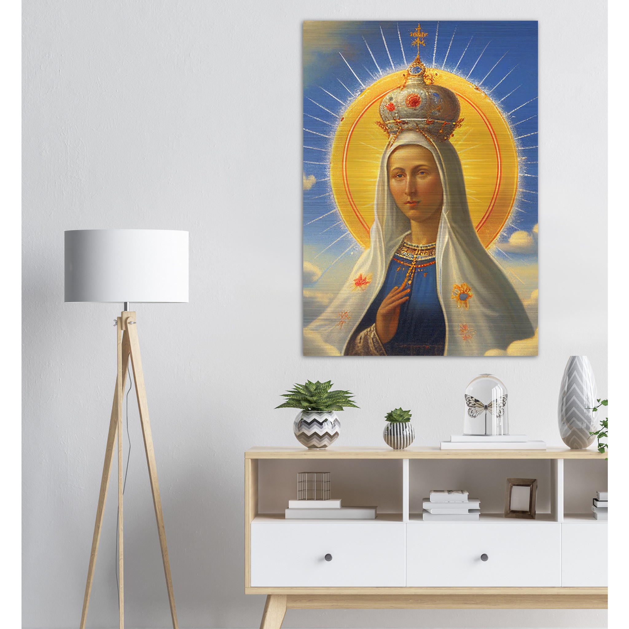 Prayer to Our Lady of Fatima ✠ Brushed Aluminum Icon
