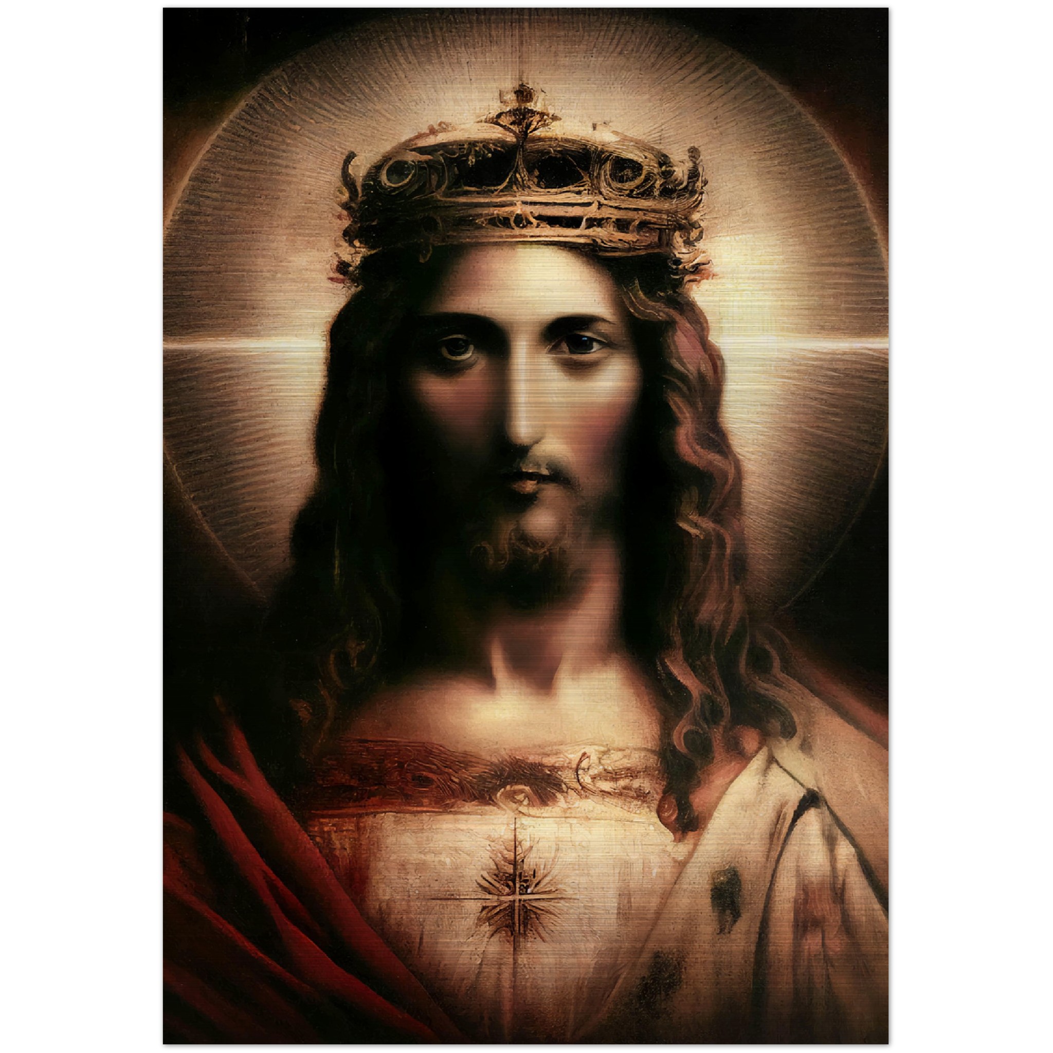 Prayer to Christ, King of the Universe ✠ Brushed Aluminum Icon