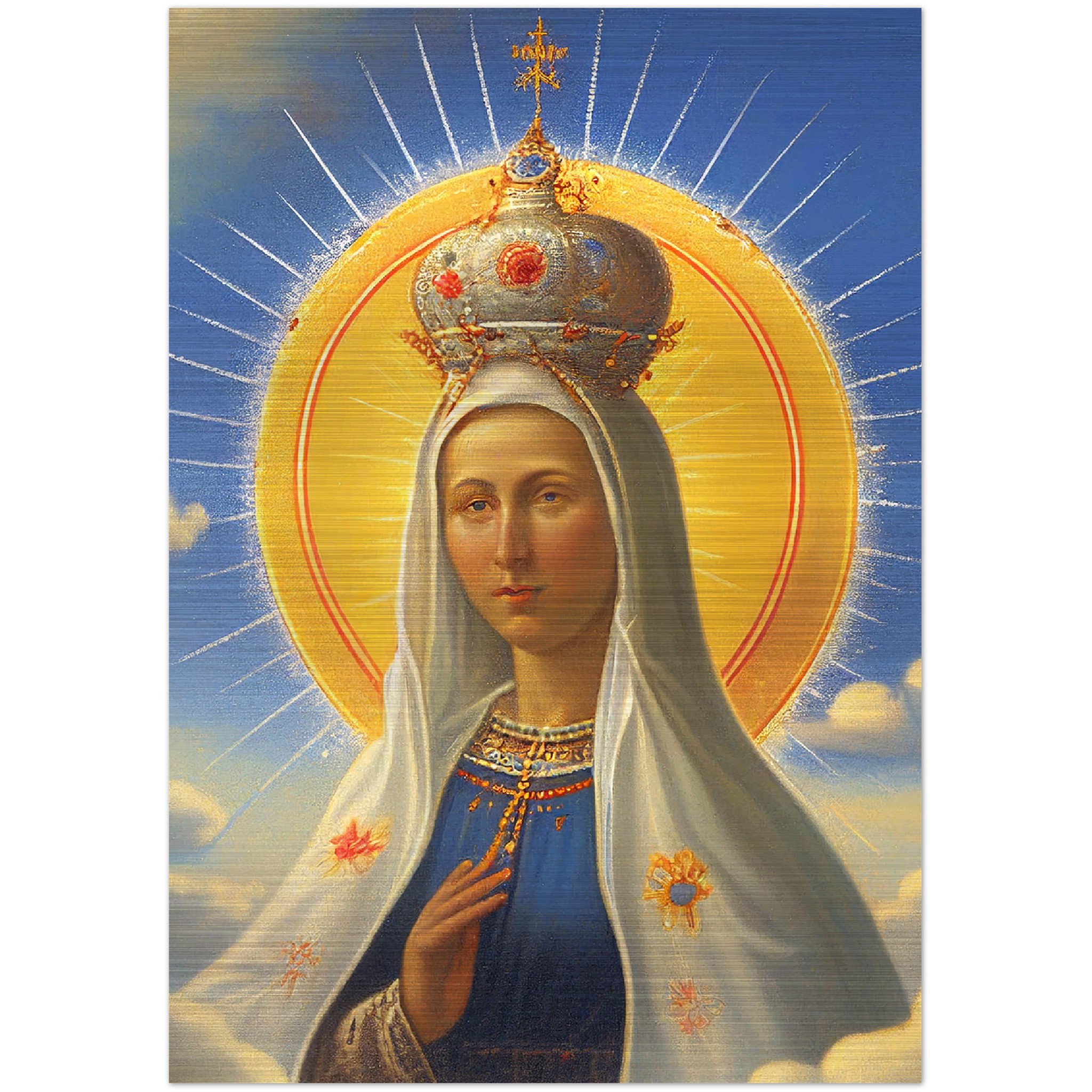 Prayer to Our Lady of Fatima ✠ Brushed Aluminum Icon