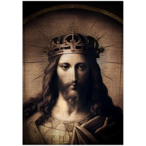 Sacred Royalty of Jesus ✠ Brushed Aluminum Icon Brushed Aluminum Icons Rosary.Team