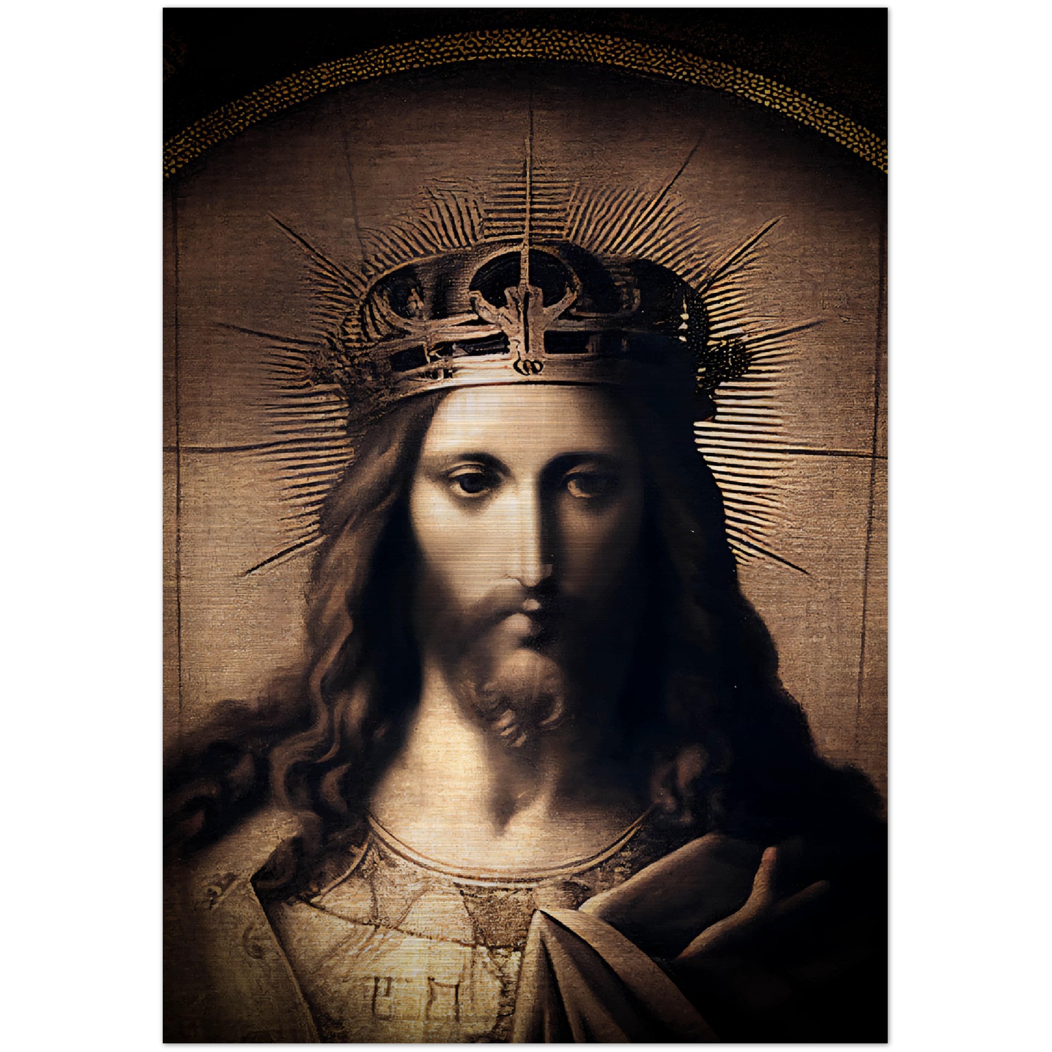 Sacred Royalty of Jesus ✠ Brushed Aluminum Icon