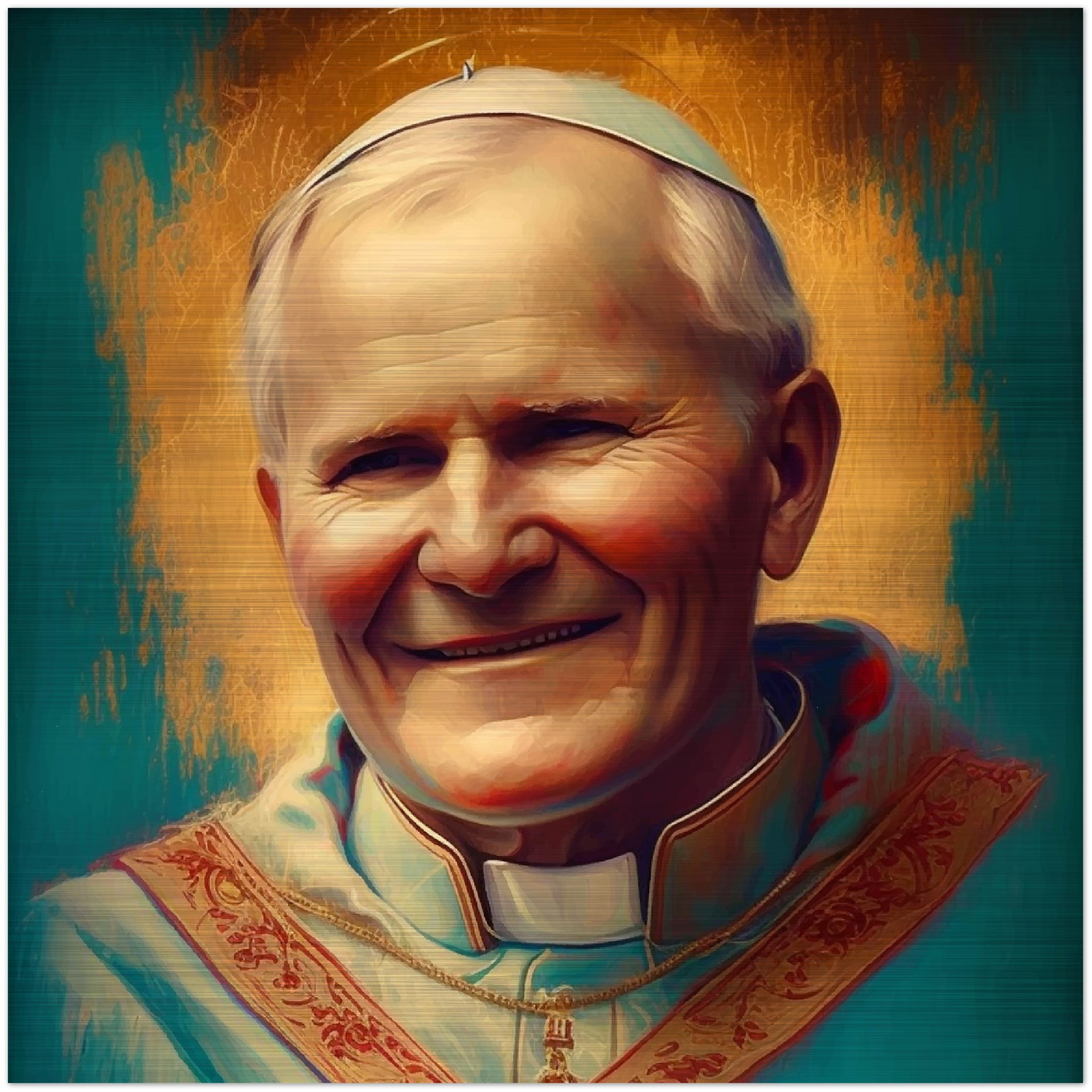 Prayer to St. John Paul II ✠ Brushed Aluminum Icon
