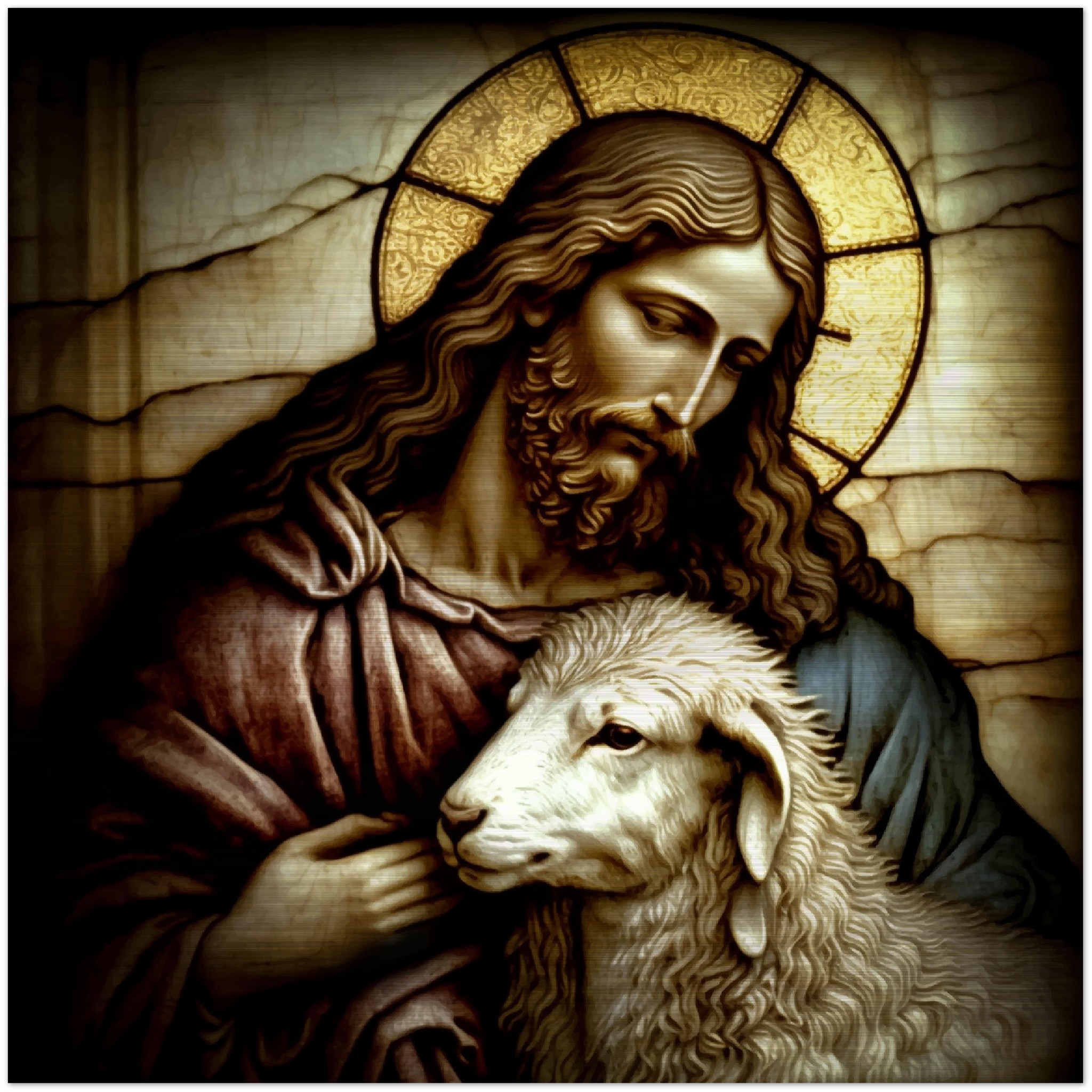 The Lord is my shepherd; I shall not want! ✠ Brushed Aluminum Icon