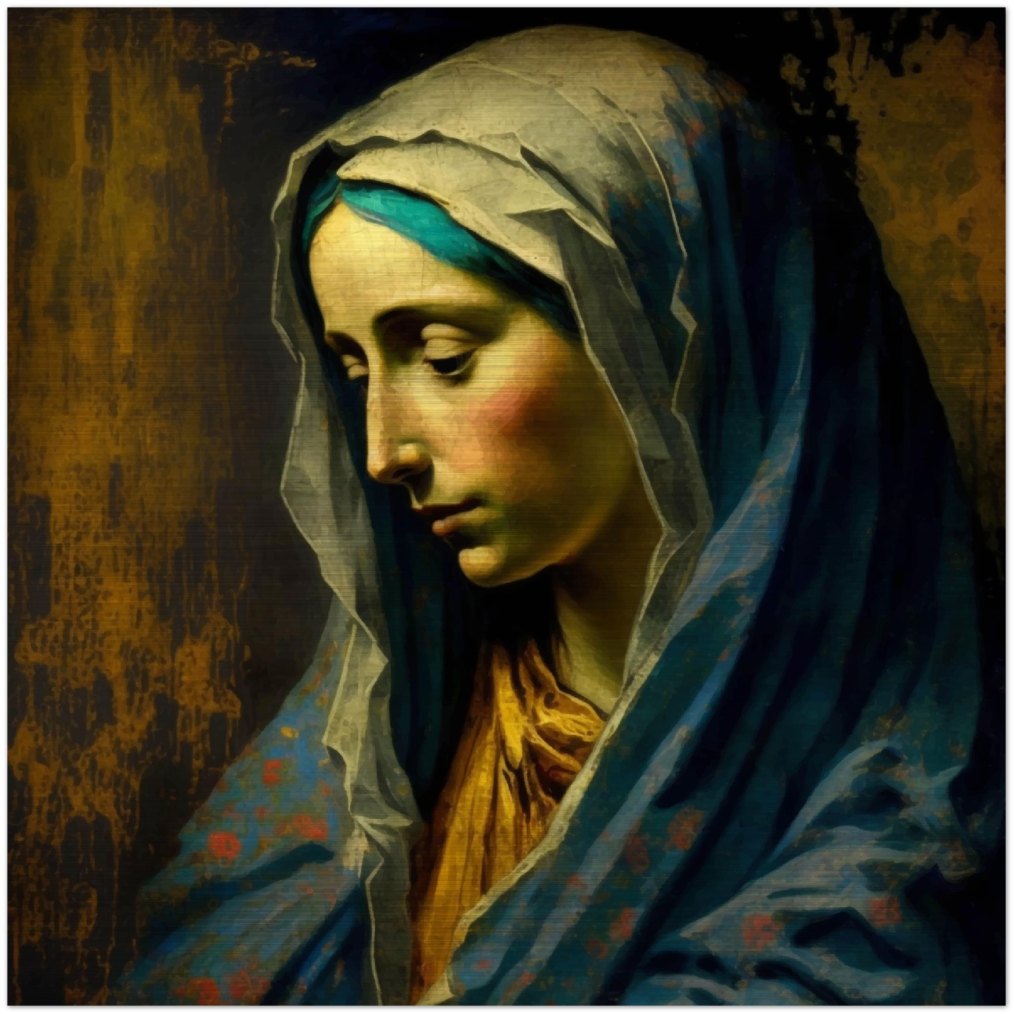 Mary Immaculate ✠ Brushed Aluminum Icon