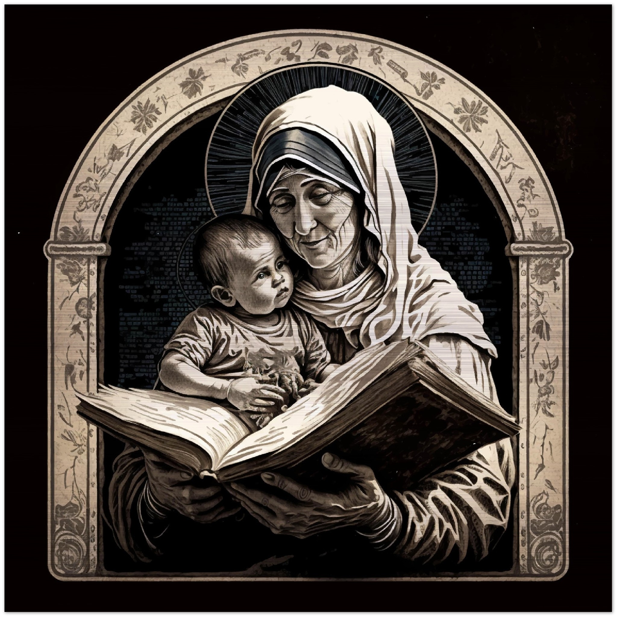 Saint Mother Teresa, defender of life Brushed Aluminum Icon