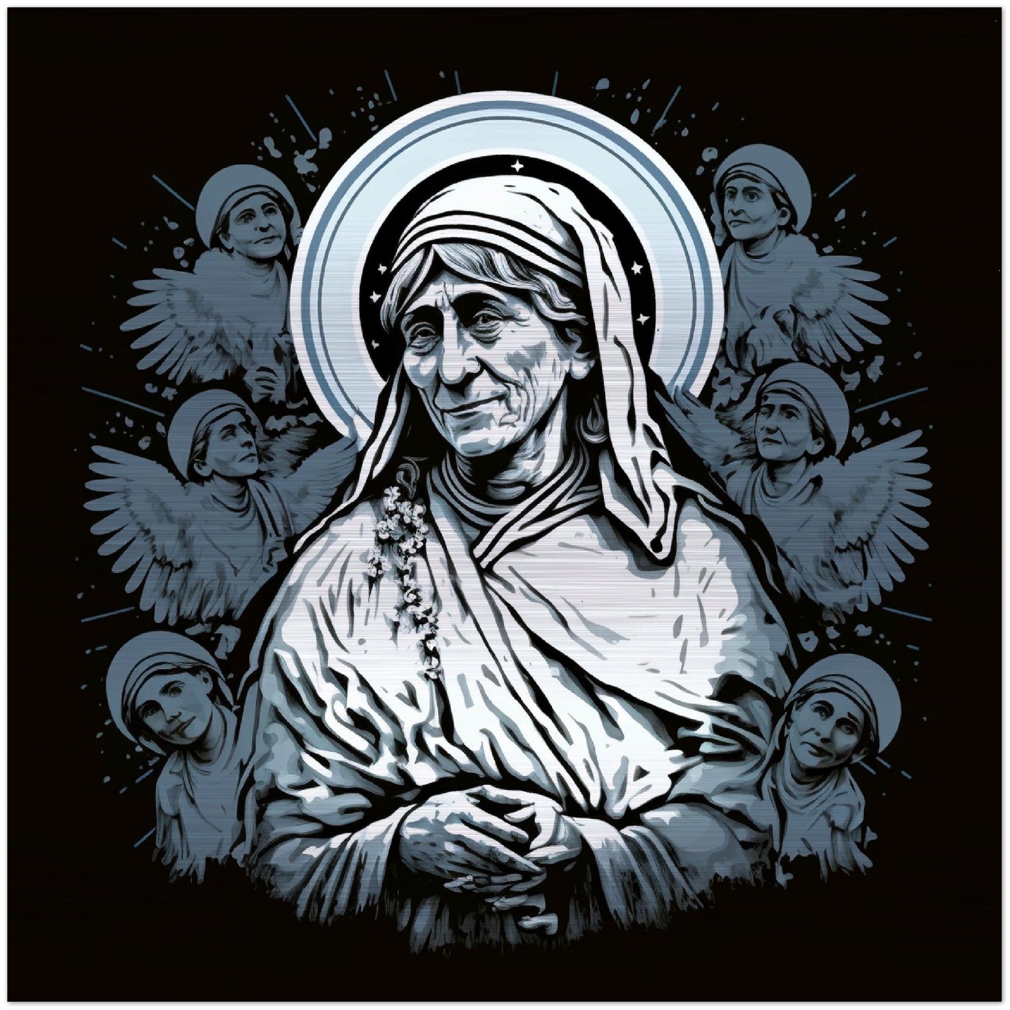 Saint Teresa of Calcutta, Pray for Us ✠ Brushed Aluminum Print