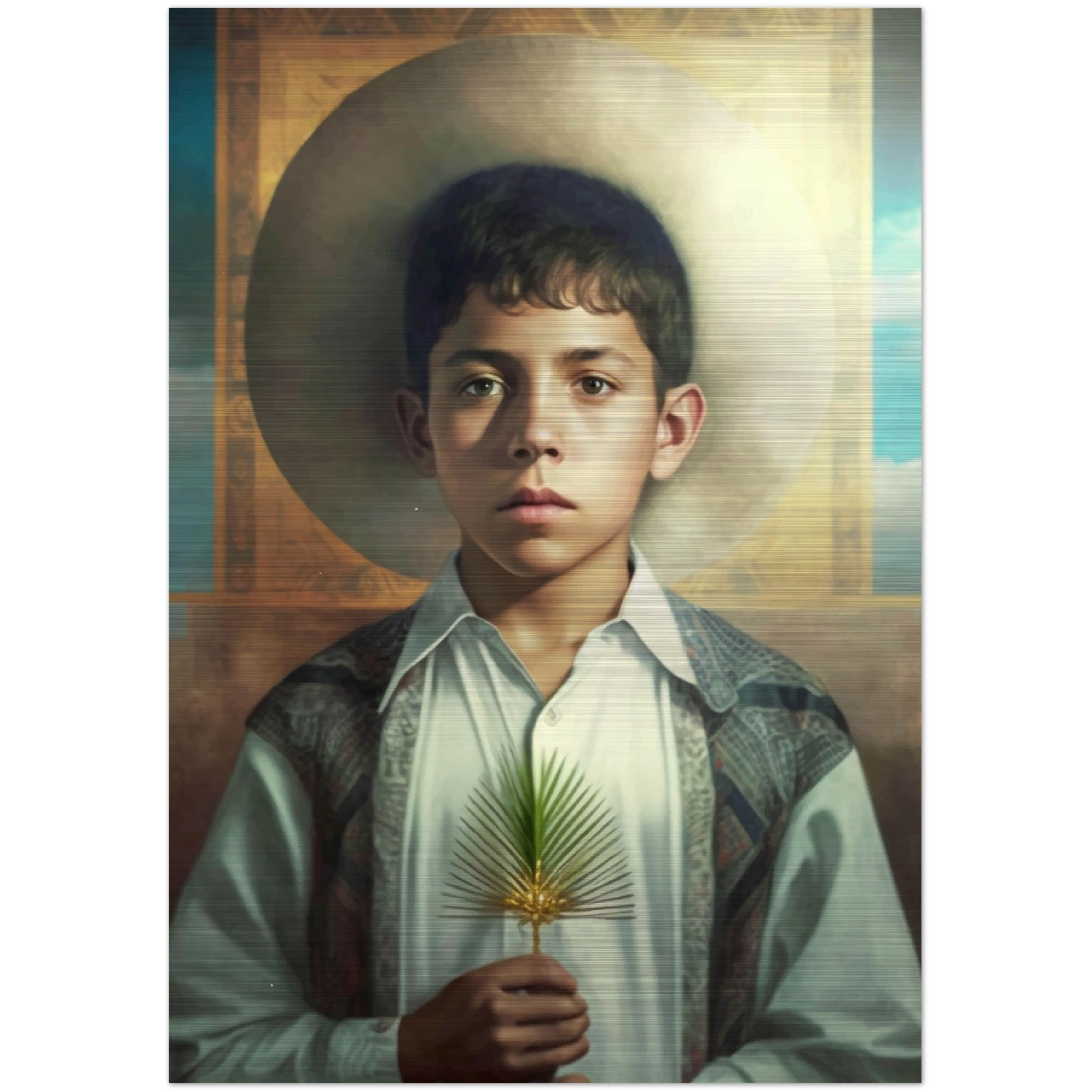 Saint José Luis Sánchez del Rio ✠ Brushed Aluminum Icon Brushed Aluminum Icons Rosary.Team