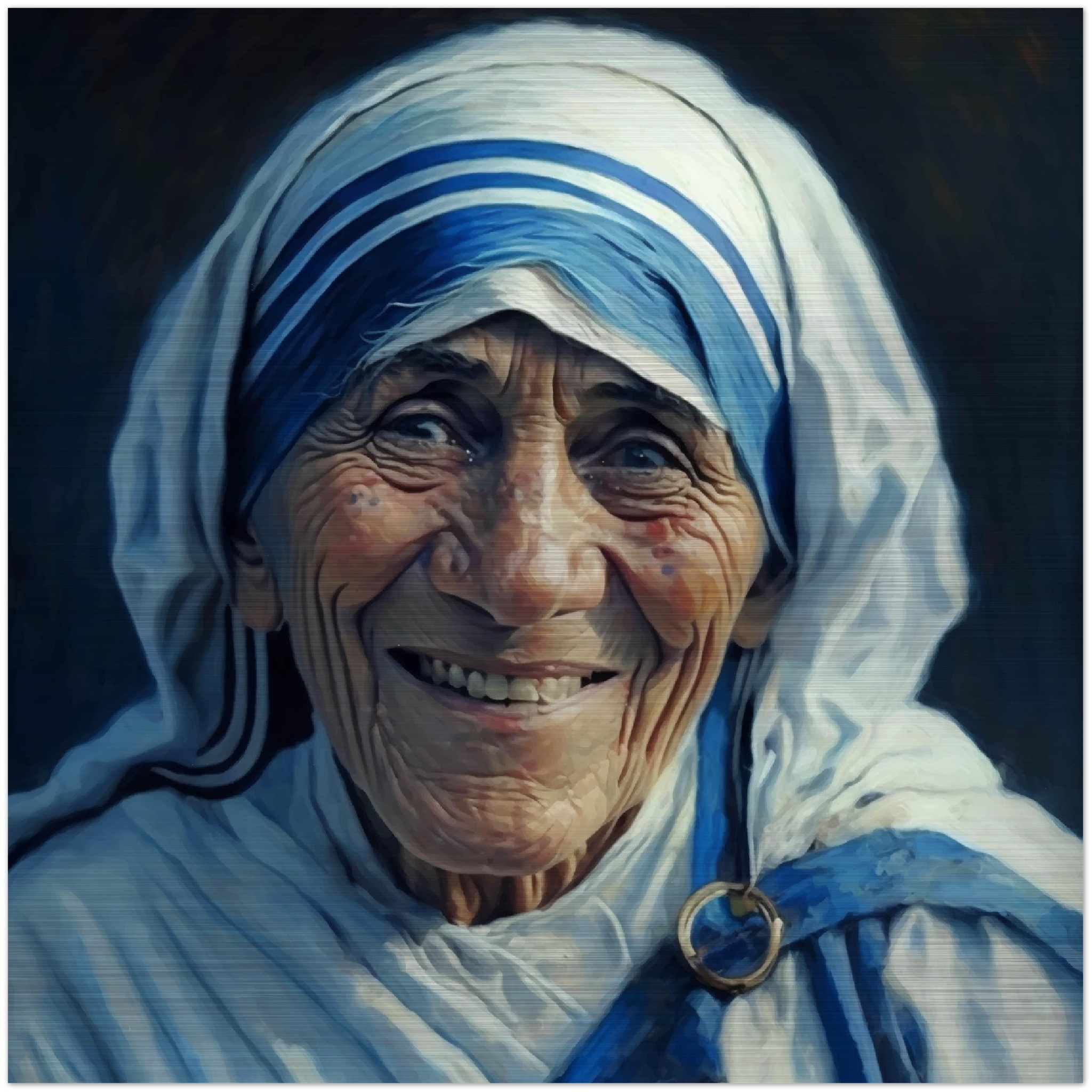 Prayer to Saint Teresa of Calcutta  ✠ Brushed Aluminum Icon