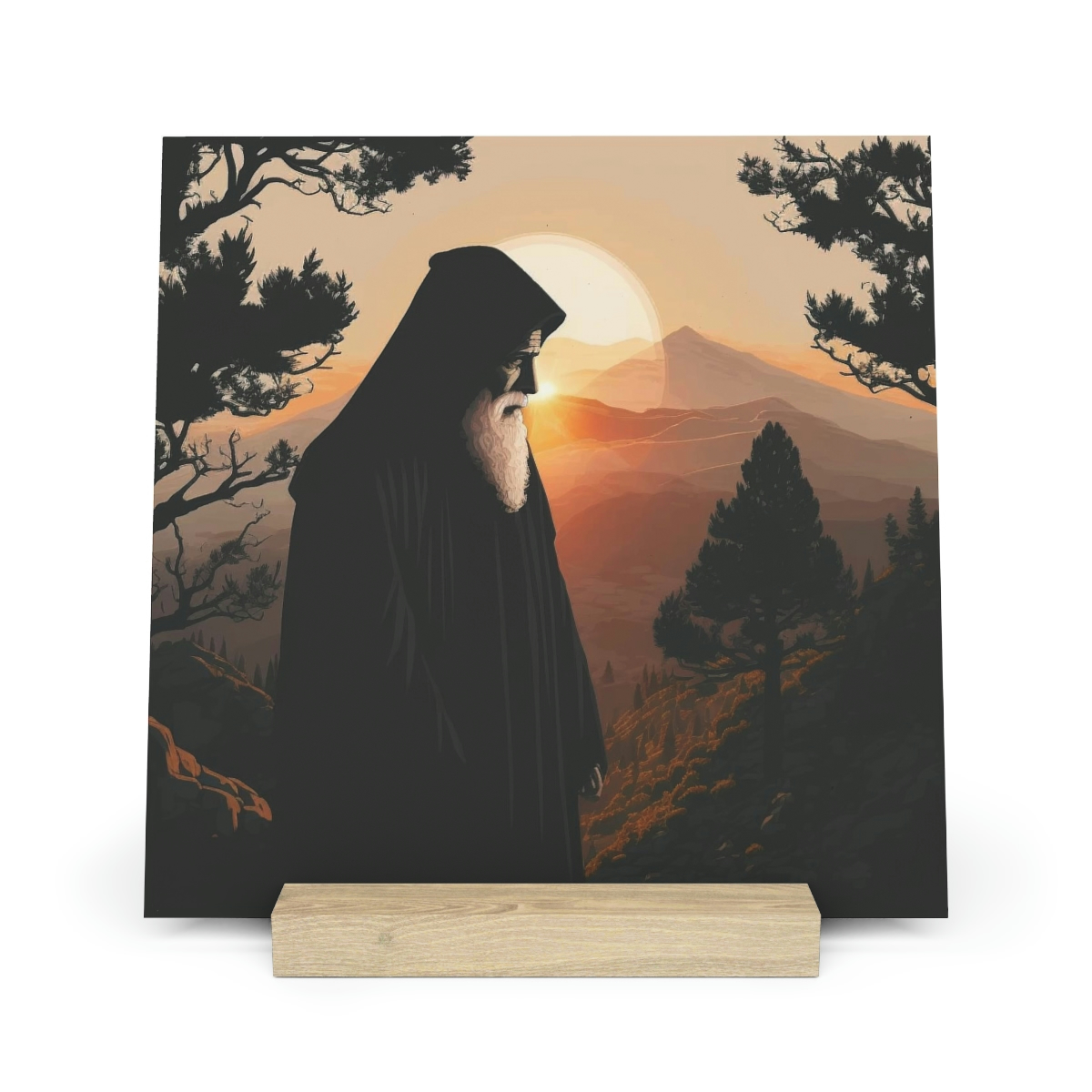 Saint Charbel, loved by God + Icon Gallery Board with Stand