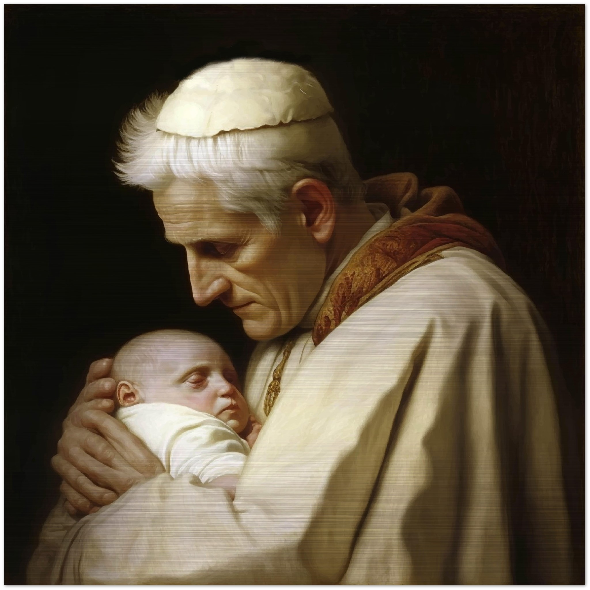 Pope Benedict XVI ✠ Brushed Aluminum Icon