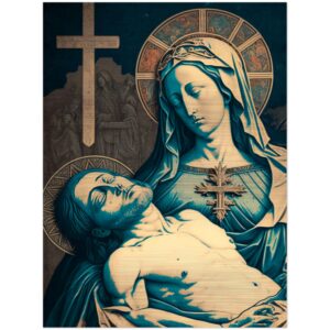 Pietà – Passion of Christ, strengthen me ✠ Brushed Aluminum Icon Brushed Aluminum Icons Rosary.Team