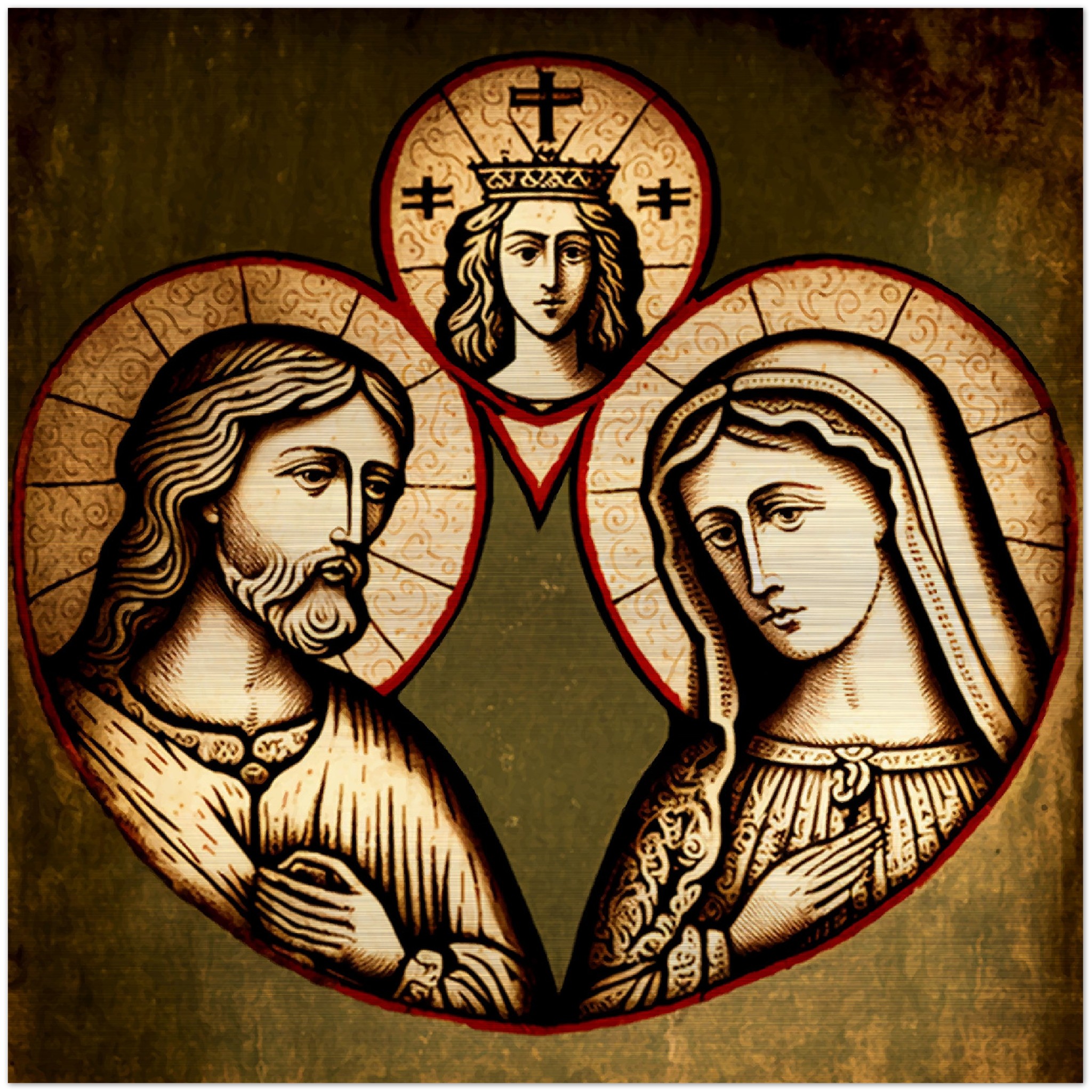 The Holy Family ✠ Brushed Aluminum Icon Brushed Aluminum Icons Rosary.Team