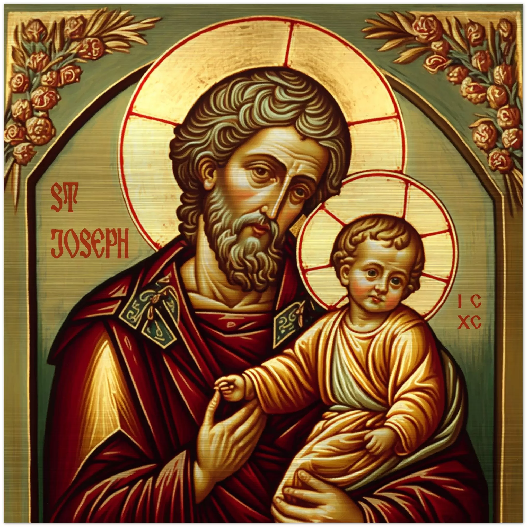 Prayer to St Joseph ✠ Brushed Aluminum Icon