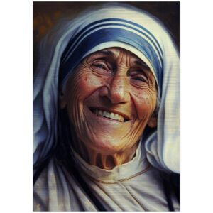 St Mother Teresa Brushed Aluminum Print ✠ Brushed Aluminum Icon Brushed Aluminum Icons Rosary.Team