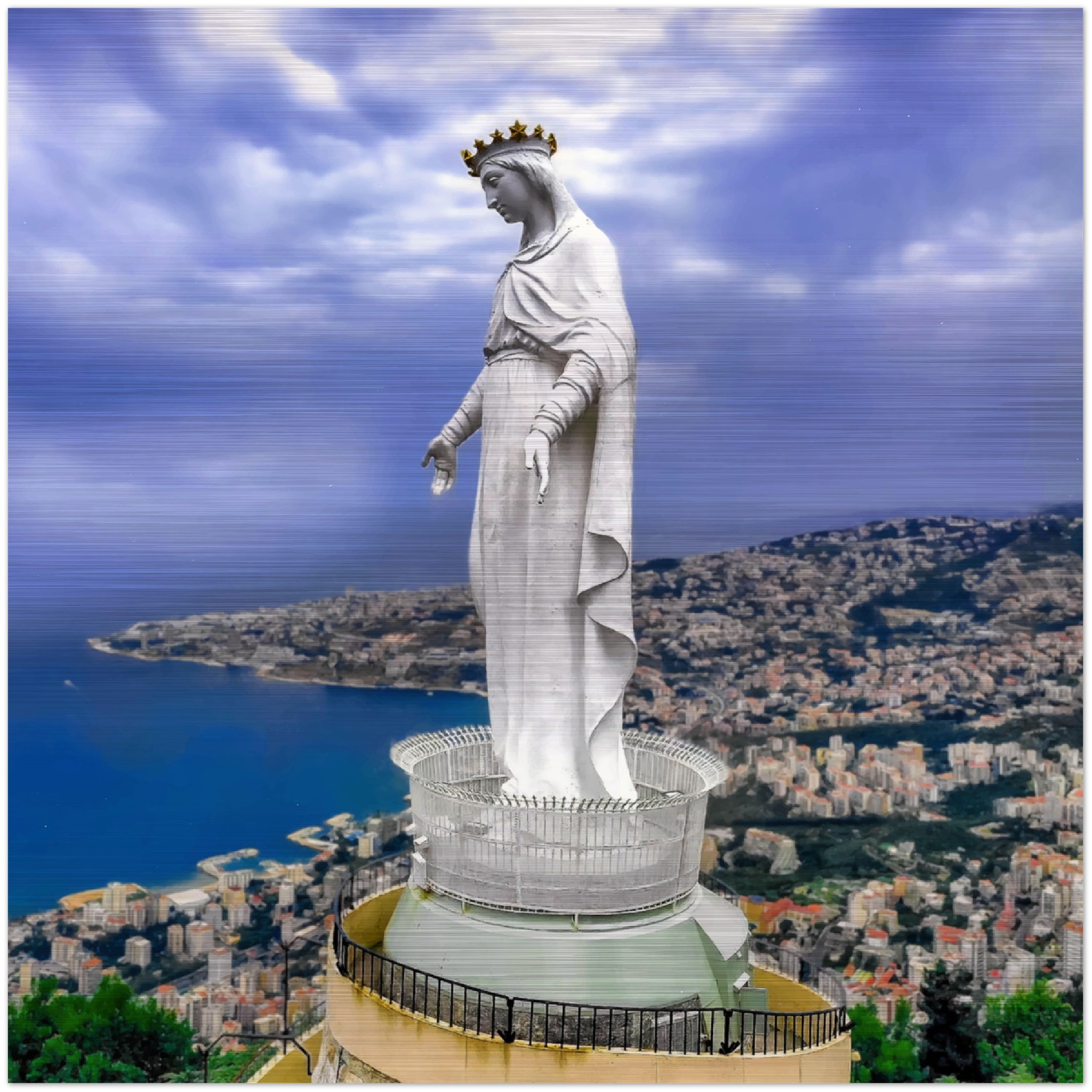 Our Lady of Lebanon ✠ Brushed Aluminum Icon