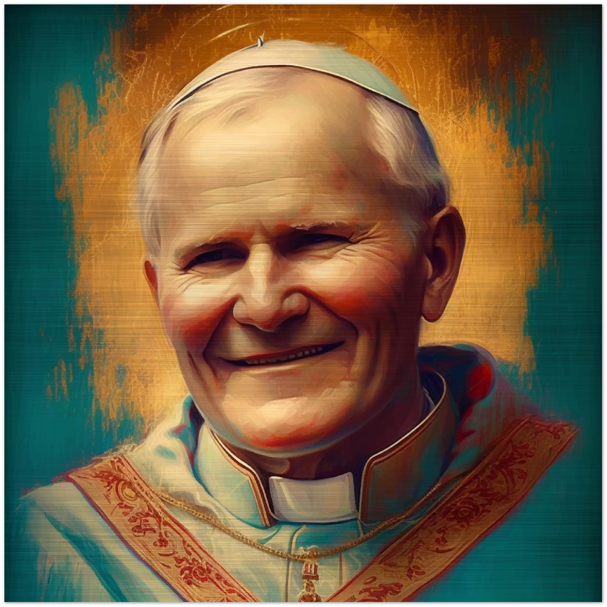 Prayer to St. John Paul II ✠ Brushed Aluminum Icon
