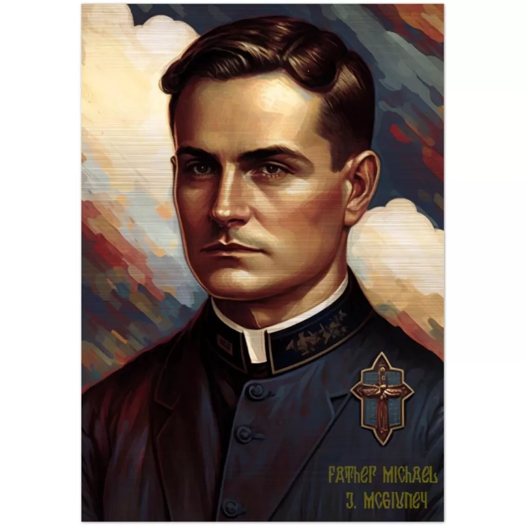 Father Michael J. McGivney ✠ Brushed Aluminum Icon