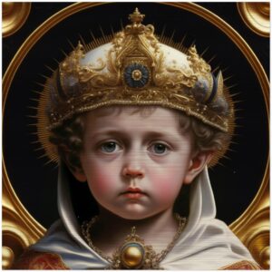 Divine Infant Jesus ✠ Brushed Aluminum Icon Brushed Aluminum Icons Rosary.Team
