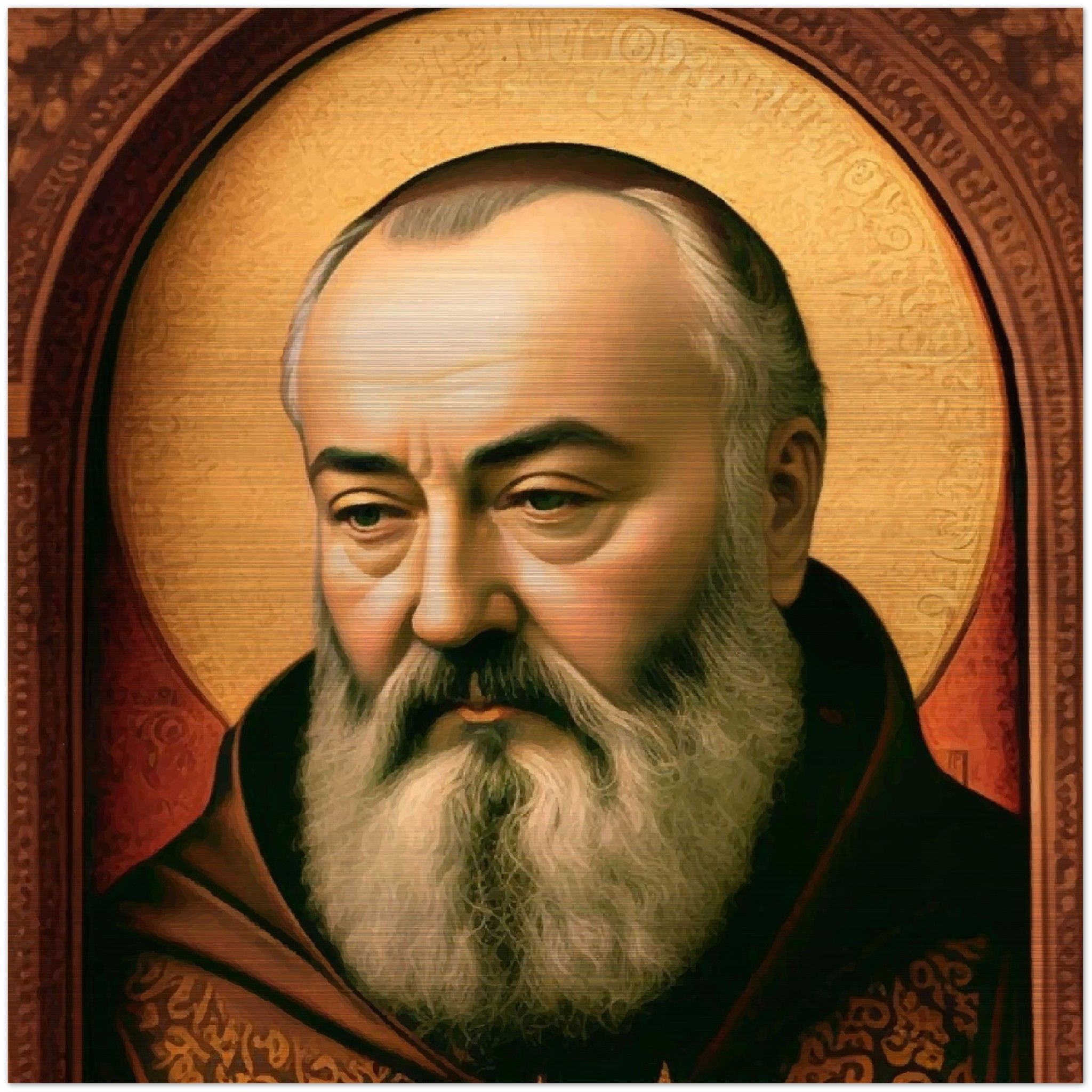 St. Padre Pio of Pietrelcina ✠ Brushed Aluminum Icon