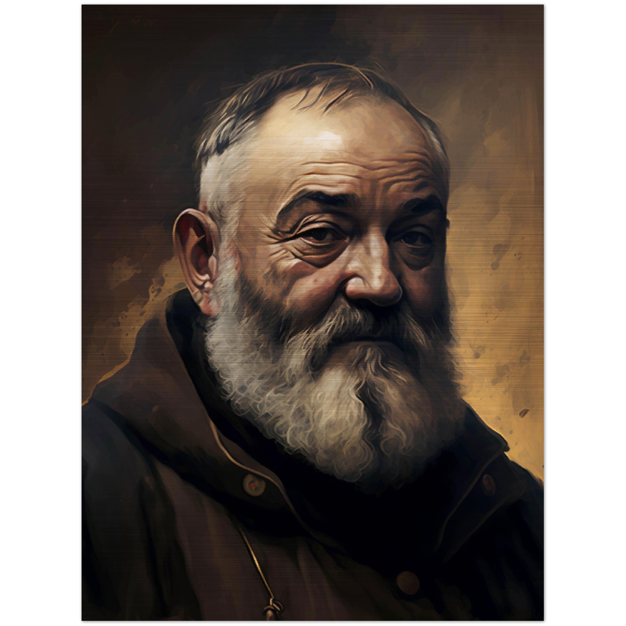 Padre Pio pray for us  ✠ Brushed Aluminum Icon