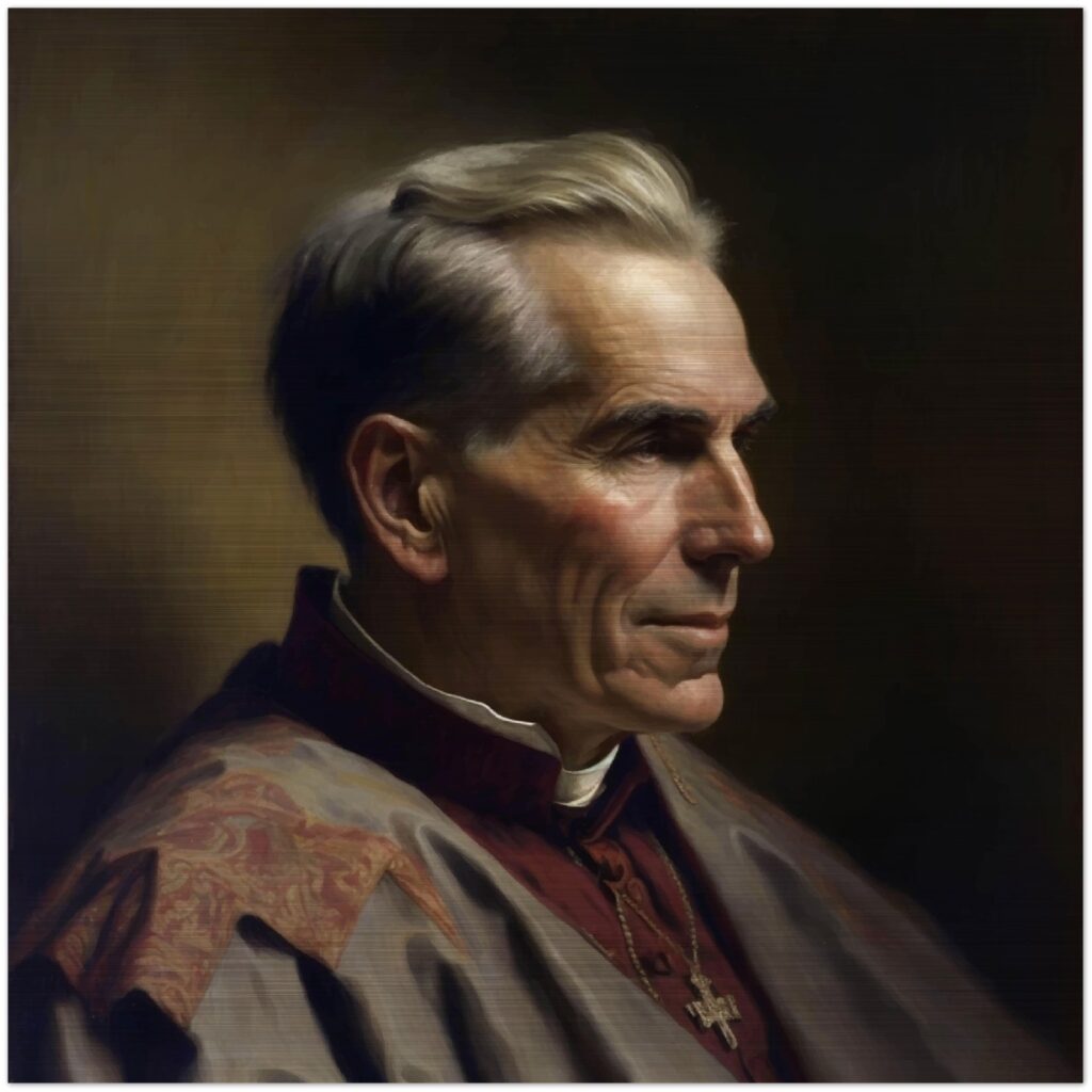 God’s servant, Archbishop Fulton John Sheen ✠ Brushed Aluminum Icon