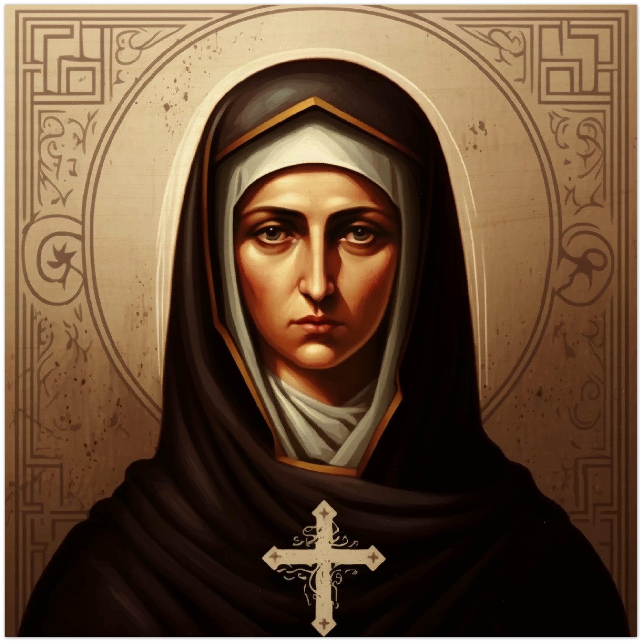 Saint Rafqa Wood Icon Lebanese Maronite Nun Monja Libanesa Maronita