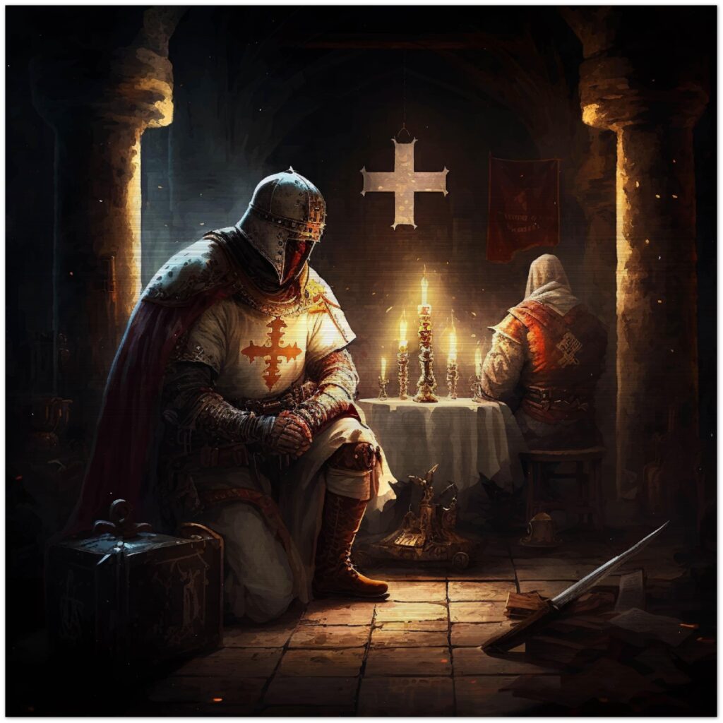 Crusader’s Prayer – Brushed Aluminum Print