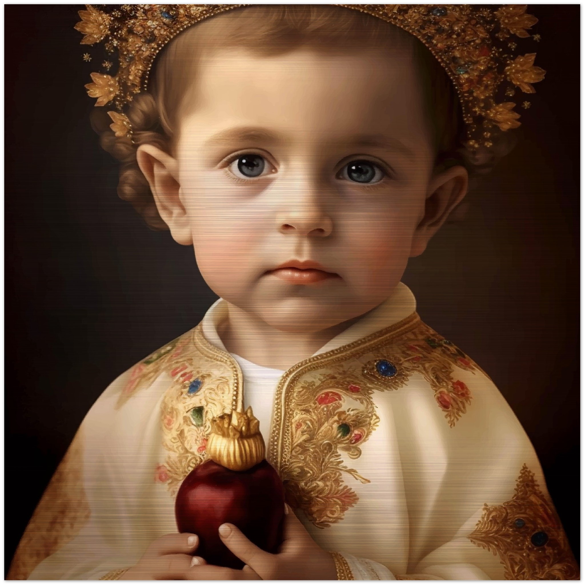 Divine Infant Jesus ✠ Brushed Aluminum Icon