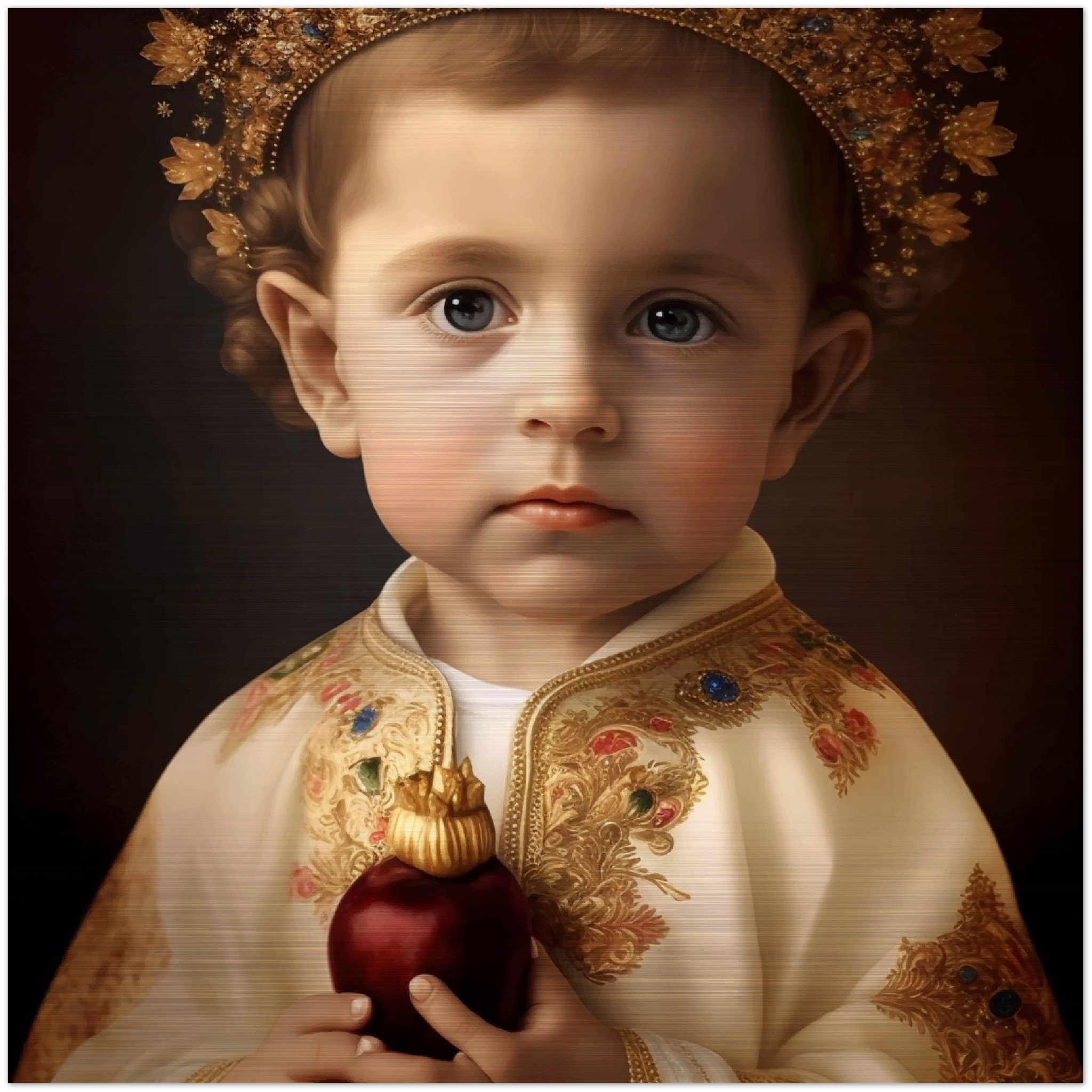 Divine Infant Jesus ✠ Brushed Aluminum Icon Brushed Aluminum Icons Rosary.Team