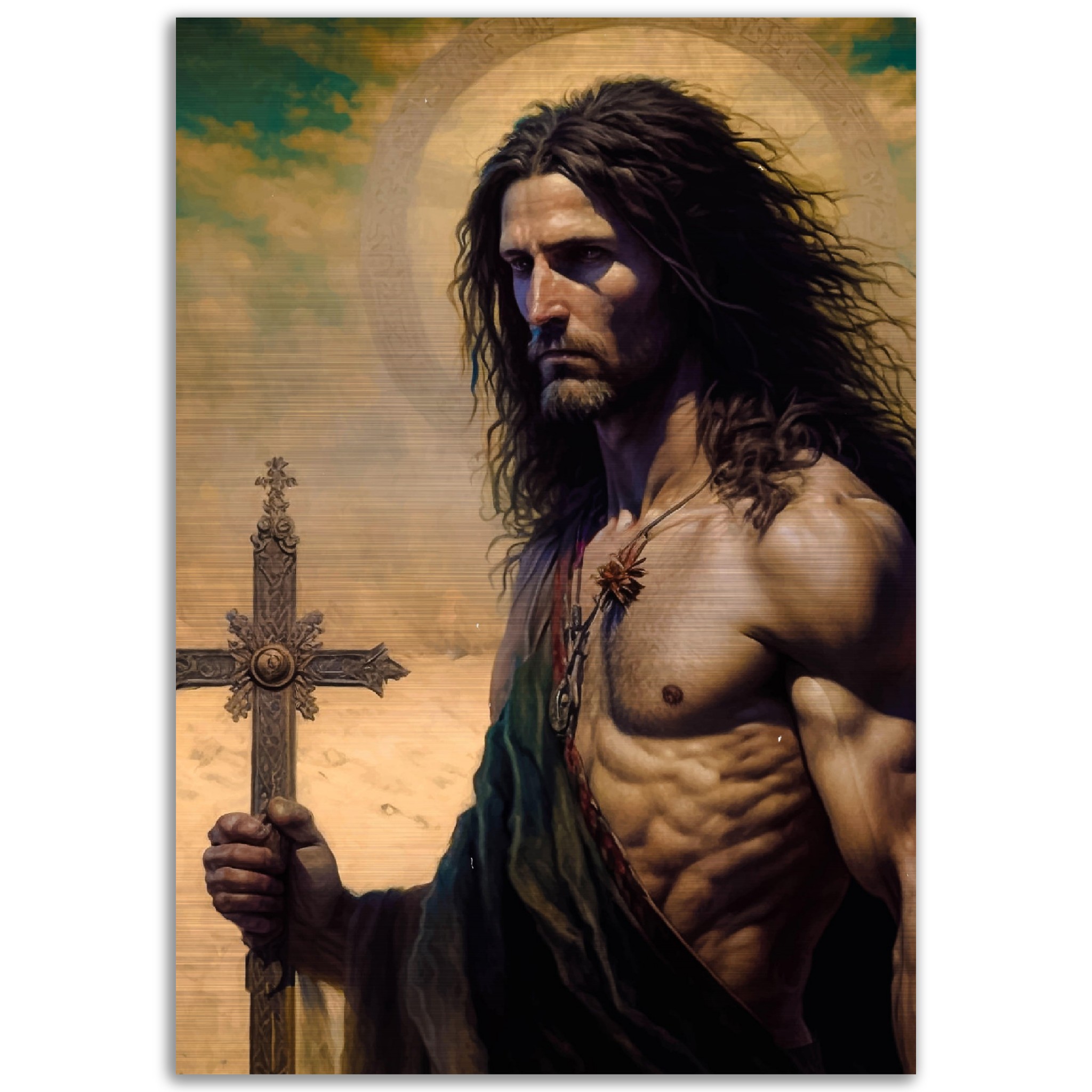St John the Baptist, voice of one crying in the wilderness Brushed Aluminum Icon Brushed Aluminum Icons Rosary.Team