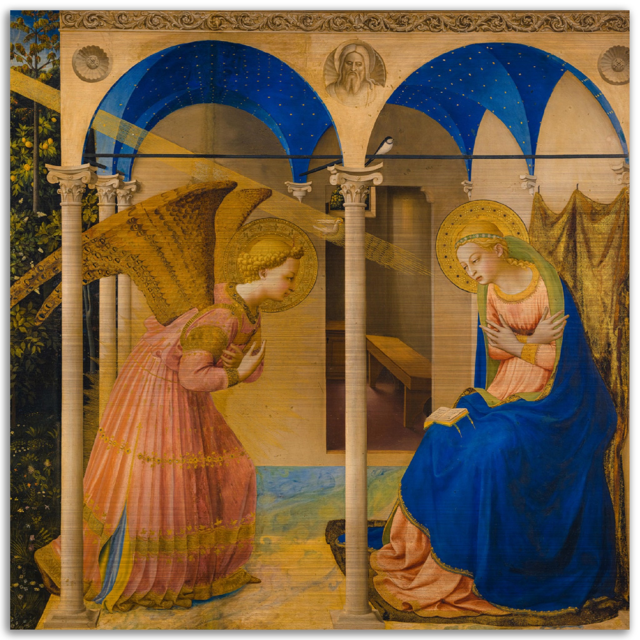 Annunciation by Fra Angelico Brushed Aluminum Icon