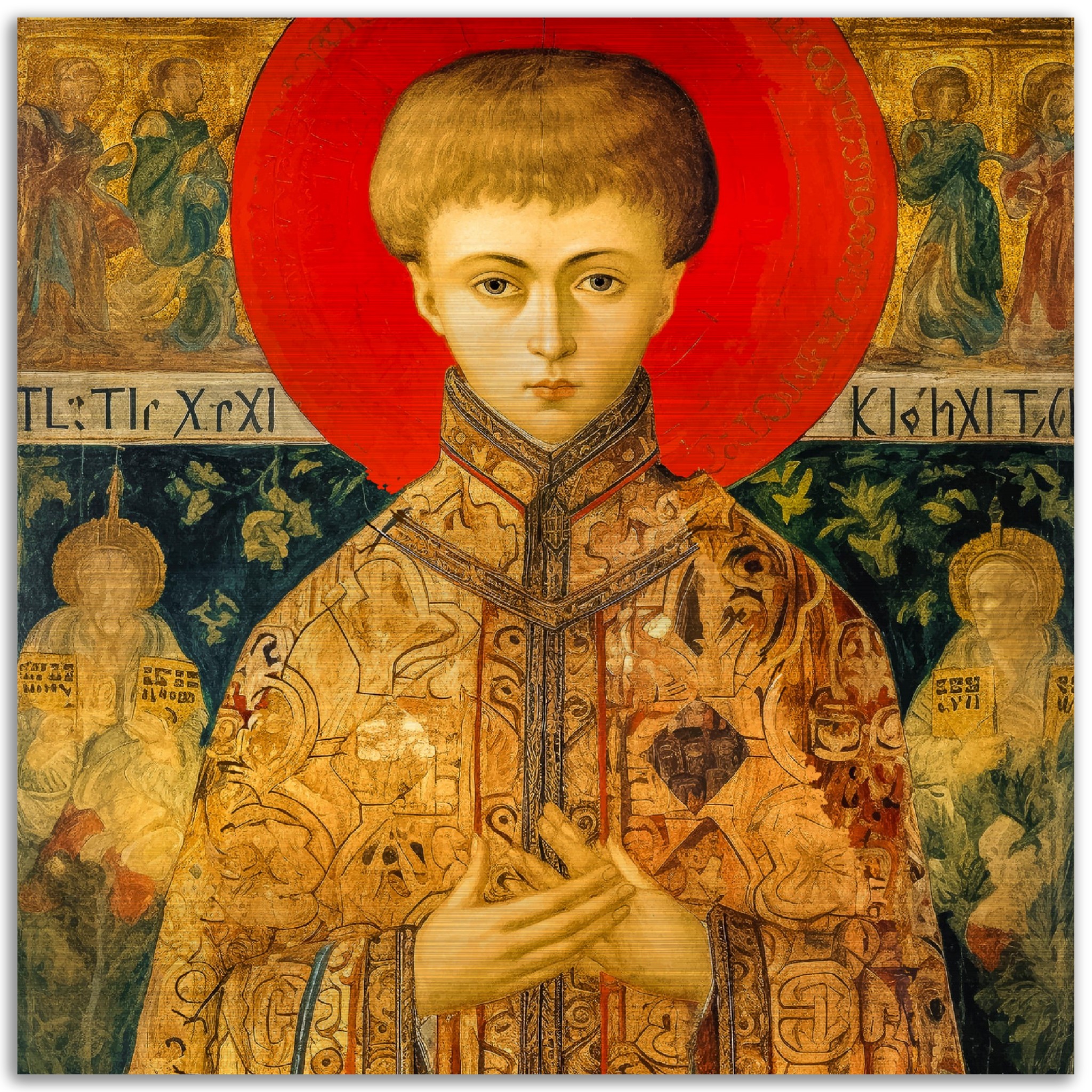 Saint Alexei, Tsarevich of Russia Brushed Aluminum Icon Brushed Aluminum Icons Rosary.Team