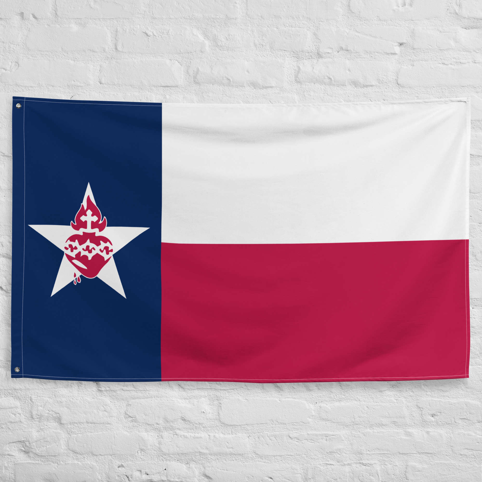Texas Flag with Star and Sacred Heart of Jesus Accessories Rosary.Team